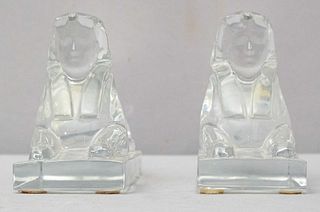 Pair of Baccarat Crystal Sphinxes