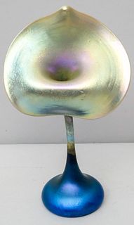 Jack in the Pulpit Art Glass Vase Signed Tiffany