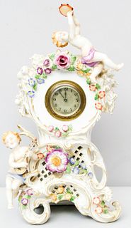 Figural Porcelain Schizerholz Clock