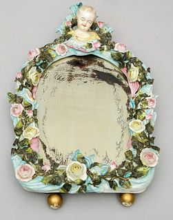 Antique Figural Porcelain Mirror