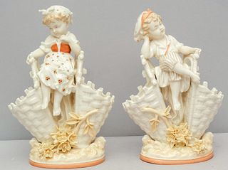 Pair Of KPM Porcelain Figures With Baskets
