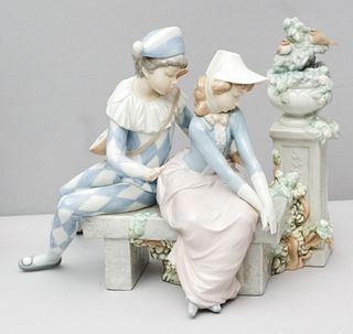 Nao by Lladro Large Harlequin Figural Group