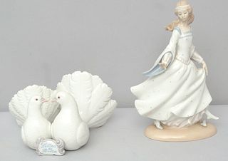 2 Lladro Figurines, Cinderella & Pair of Doves