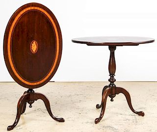 2 Sheraton Style Tilt Top Candlestands