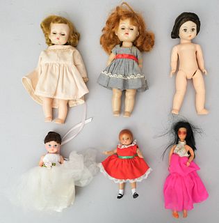 Lot of (6) Vintage Dolls with Accessories