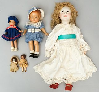 Group of 5 Dolls Including Effanbee "Patsy"