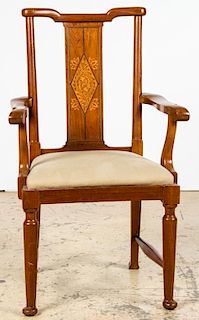 Antique Chinese Style Yoke Back Throne Chair