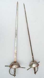 Pair of Antique Fencing Rapier Swords