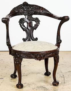Continental Carved Armchair