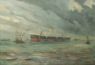 W.R. Austen Bolam, Ocean Liner in NY Harbor