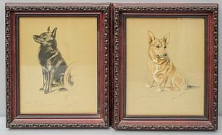 Lucy Dawson, Pair of Dog Portraits