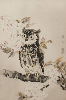 Early 20th Century Chinese Owl Print