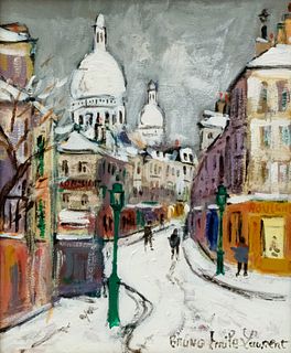 Bruno Emile Laurent, "Rue Norvins, Montmartre"