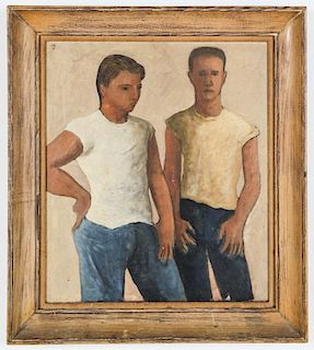 Dotz (American, 20th c.) Portrait of Two Men, 1946