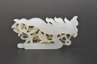 Chinese Jade Carved Phoenix Hairpin,Ming Dynasty