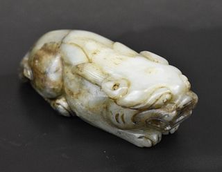 Chinese Jade Carved Beast Figure, Qing Dynasty