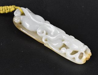 Chinese Jade Carved Belt Hook ,Qing Dynasty