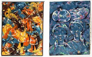 Paul Beauvoir (Haitian, 1932-1972) 2 Oil Paintings