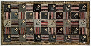 Antique American Hooked Rug: 40" x 81.5", 102 x 207 cm