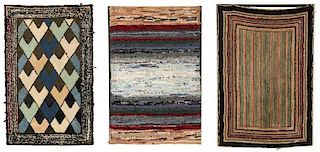 3 Antique American Hooked Rugs