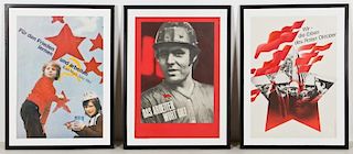 3 Vintage East German Propaganda Posters