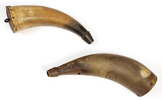 2 Antique 19th c. Powder Horns