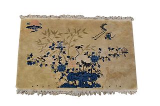 Chinese Embroidery Carpet w/ Crane, Deer,Qing D.