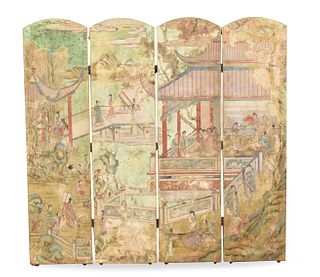 Set of Chinese Silk Painting on Panel,QIng Dynasty