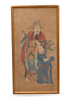 Chinese Painting on Silk of Deities, Qing D.