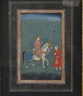 Framed Indian Mughal Painting