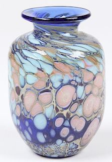 Art Glass Vase Signed LL Volsi