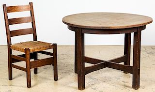 Arts and Crafts Dining Table and Chair