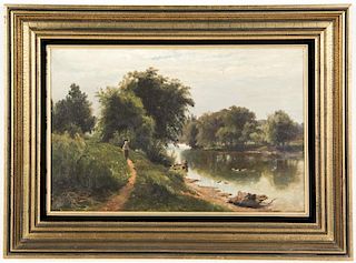 Hendrik Dirk Kruseman van Elten (Dutch/American, 1829-1904) Morning Esopus Creek