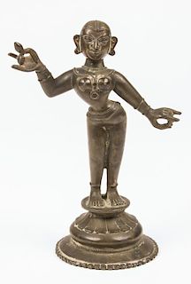 Bronze Radha Statue, Ca. 1800