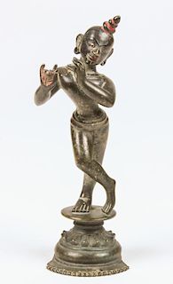 Rare Bronze Krishna Statue, Ca. 1750