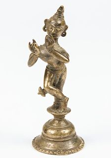 19th C. Bronze Krishna Statue