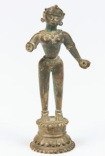 Rare Bronze Radha Statue, Ca. 1700