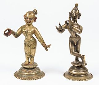 Fine Bronze Krishna/Radha Statues, Ca. 1800-1850