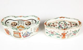 2 Chinese Porcelain Cricket Boxes