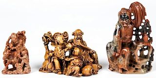 3 Chinese Stone Carvings, Qing Dynasty