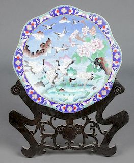 Cloisonne Tray on Stand