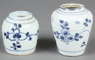 2 Antique Chinese Blue and White Jars
