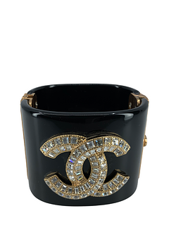 Chanel Resin CC Logo Cuff Bracelet