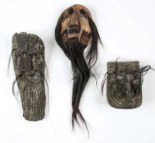 3 Vintage Tarahumara Mexican Masks
