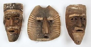 3 Vintage Mexican Armadillo Masks