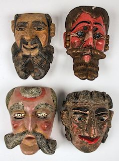 4 Vintage Mexican Festival Moors and Christians Masks