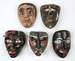 5 Vintage Mexican Festival Cigarette Masks
