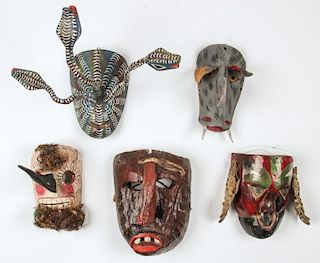 5 Vintage Mexican Festival Masks