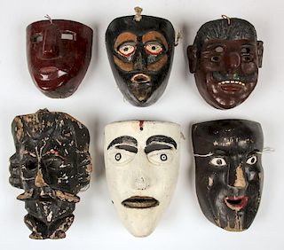 6 Vintage Mexican Festival Masks
