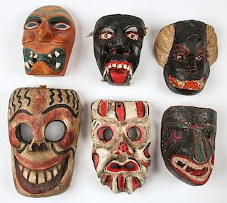 6 Vintage Mexican Festival Diablos Masks